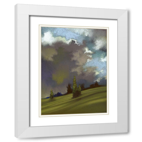 Pastel Landscape I White Modern Wood Framed Art Print with Double Matting by Ricci