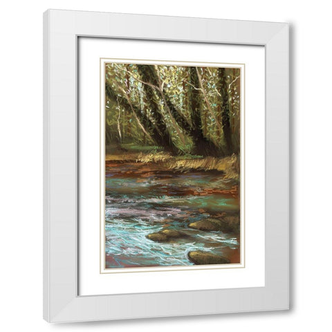 Spring Break II White Modern Wood Framed Art Print with Double Matting by Ricci