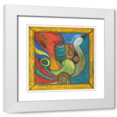 Trumpeteer I White Modern Wood Framed Art Print with Double Matting by Scott