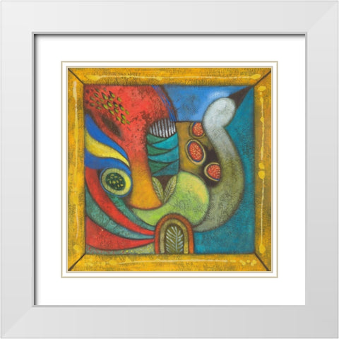 Trumpeteer I White Modern Wood Framed Art Print with Double Matting by Scott
