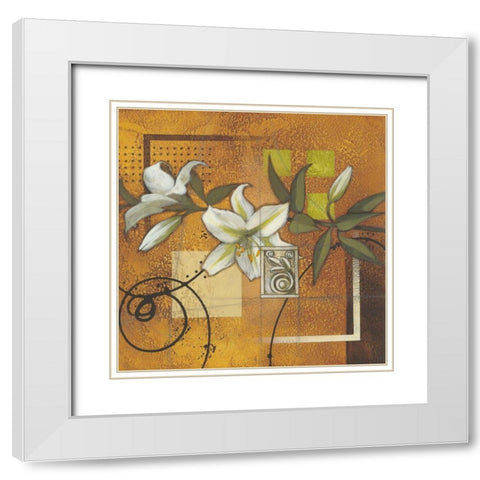 Marias Lily II White Modern Wood Framed Art Print with Double Matting by Scott