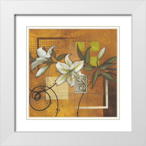 Marias Lily II White Modern Wood Framed Art Print with Double Matting by Scott
