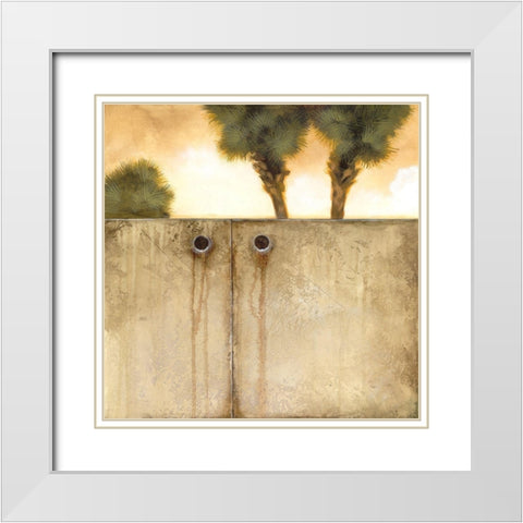 Peeking Palm I White Modern Wood Framed Art Print with Double Matting by Scott