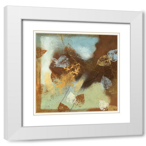Tea Leaves I White Modern Wood Framed Art Print with Double Matting by Scott