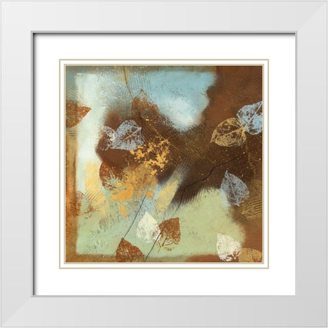 Tea Leaves I White Modern Wood Framed Art Print with Double Matting by Scott