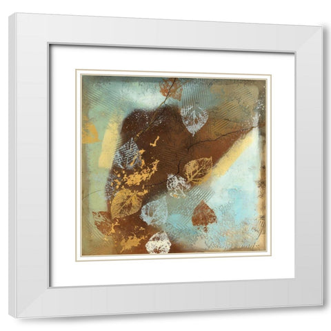 Tea Leaves II White Modern Wood Framed Art Print with Double Matting by Scott