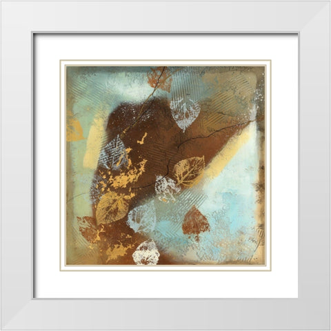 Tea Leaves II White Modern Wood Framed Art Print with Double Matting by Scott