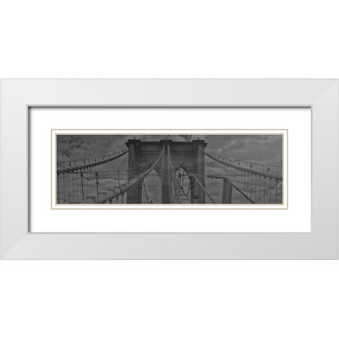 Starry Night New York White Modern Wood Framed Art Print with Double Matting by Phillip, Jamie