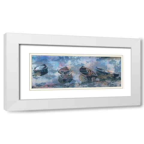 Boat Row White Modern Wood Framed Art Print with Double Matting by Phillip, Jamie