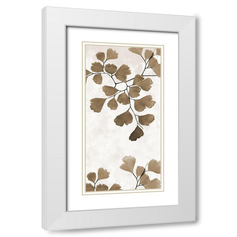 Sepia Herb 1 White Modern Wood Framed Art Print with Double Matting by Phillip, Jamie
