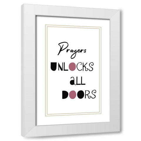 Pray White Modern Wood Framed Art Print with Double Matting by Phillip, Jamie