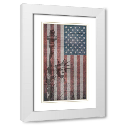 Liberty White Modern Wood Framed Art Print with Double Matting by Phillip, Jamie