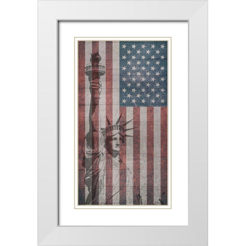 Liberty White Modern Wood Framed Art Print with Double Matting by Phillip, Jamie