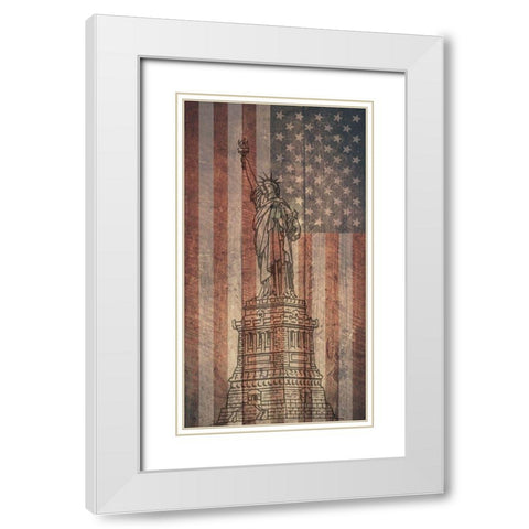Liberty 2 White Modern Wood Framed Art Print with Double Matting by Phillip, Jamie