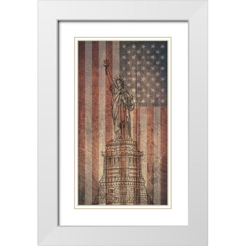 Liberty 2 White Modern Wood Framed Art Print with Double Matting by Phillip, Jamie