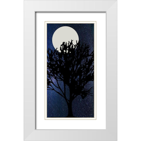 Night Moon White Modern Wood Framed Art Print with Double Matting by Phillip, Jamie