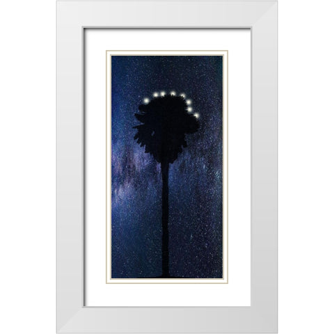 Night Star White Modern Wood Framed Art Print with Double Matting by Phillip, Jamie