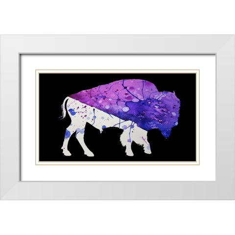 Abstract Buffalo White Modern Wood Framed Art Print with Double Matting by Phillip, Jamie