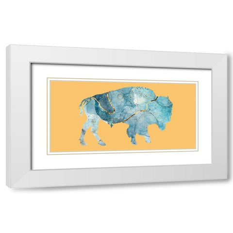 Abstract Buffalo 2 White Modern Wood Framed Art Print with Double Matting by Phillip, Jamie