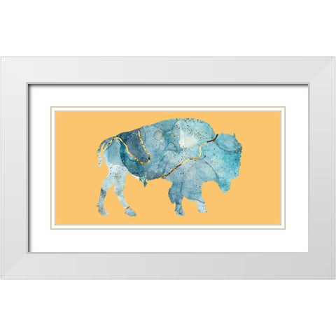Abstract Buffalo 2 White Modern Wood Framed Art Print with Double Matting by Phillip, Jamie