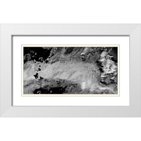 Abstract Black Marble White Modern Wood Framed Art Print with Double Matting by Phillip, Jamie