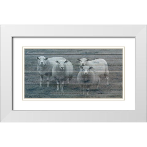 Sheepish 1 White Modern Wood Framed Art Print with Double Matting by Phillip, Jamie
