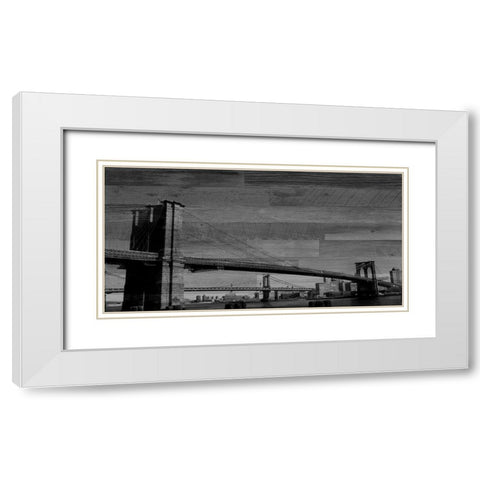 Simple New York White Modern Wood Framed Art Print with Double Matting by Phillip, Jamie