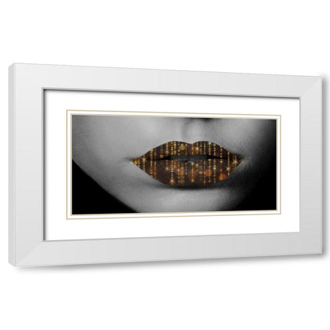Kiss Me In Color White Modern Wood Framed Art Print with Double Matting by Phillip, Jamie