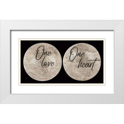 Love Map White Modern Wood Framed Art Print with Double Matting by Phillip, Jamie