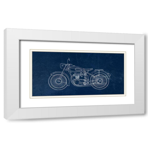 Blue Print White Modern Wood Framed Art Print with Double Matting by Phillip, Jamie
