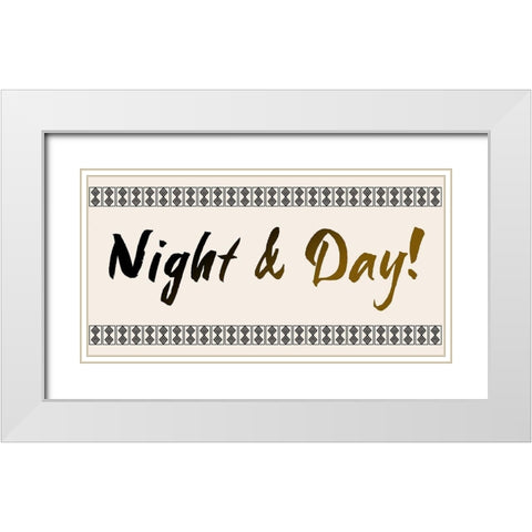 Night And Day White Modern Wood Framed Art Print with Double Matting by Phillip, Jamie