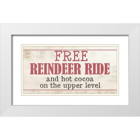 Reindeer White Modern Wood Framed Art Print with Double Matting by Phillip, Jamie