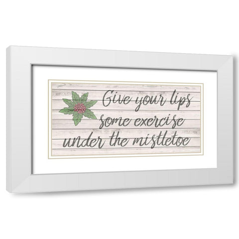 Mistletoe Kisses White Modern Wood Framed Art Print with Double Matting by Phillip, Jamie