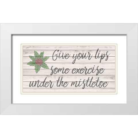 Mistletoe Kisses White Modern Wood Framed Art Print with Double Matting by Phillip, Jamie