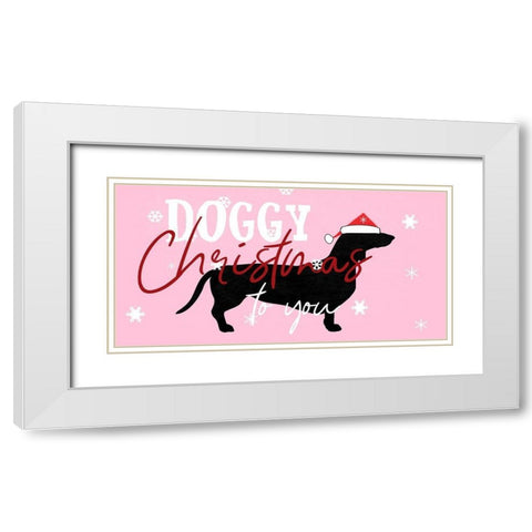 Doggy Christmas White Modern Wood Framed Art Print with Double Matting by Phillip, Jamie