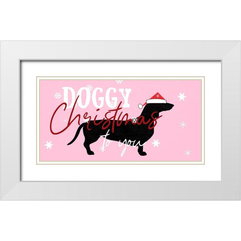 Doggy Christmas White Modern Wood Framed Art Print with Double Matting by Phillip, Jamie