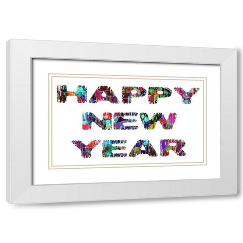 New Year White Modern Wood Framed Art Print with Double Matting by Phillip, Jamie