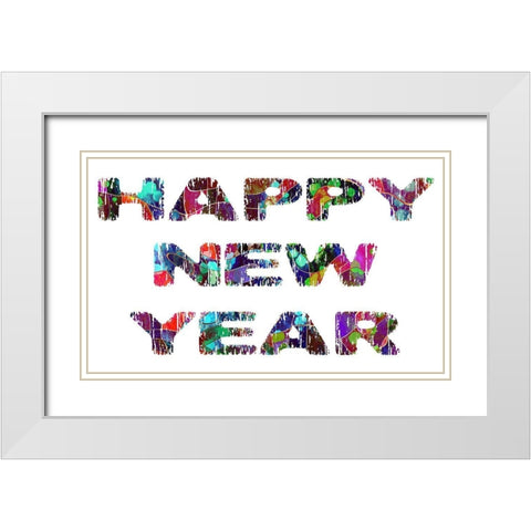 New Year White Modern Wood Framed Art Print with Double Matting by Phillip, Jamie