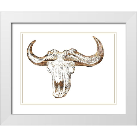Skullo White Modern Wood Framed Art Print with Double Matting by Phillip, Jamie