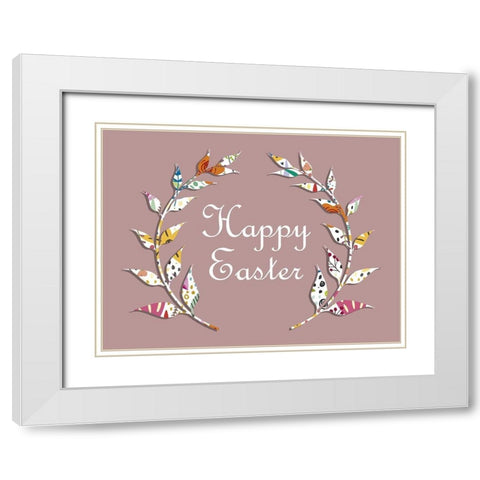 Happy Easter White Modern Wood Framed Art Print with Double Matting by Phillip, Jamie