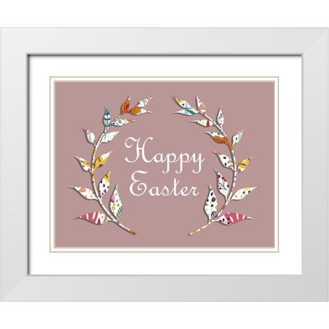 Happy Easter White Modern Wood Framed Art Print with Double Matting by Phillip, Jamie