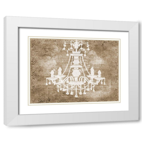 Chandelier White Modern Wood Framed Art Print with Double Matting by Phillip, Jamie