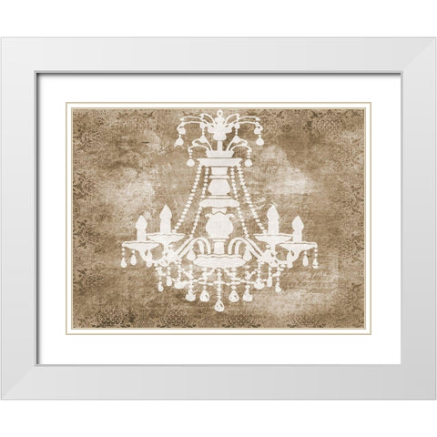 Chandelier White Modern Wood Framed Art Print with Double Matting by Phillip, Jamie
