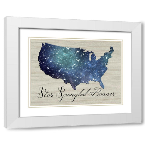 Star Spangled Banner White Modern Wood Framed Art Print with Double Matting by Phillip, Jamie