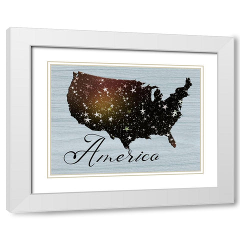 America White Modern Wood Framed Art Print with Double Matting by Phillip, Jamie
