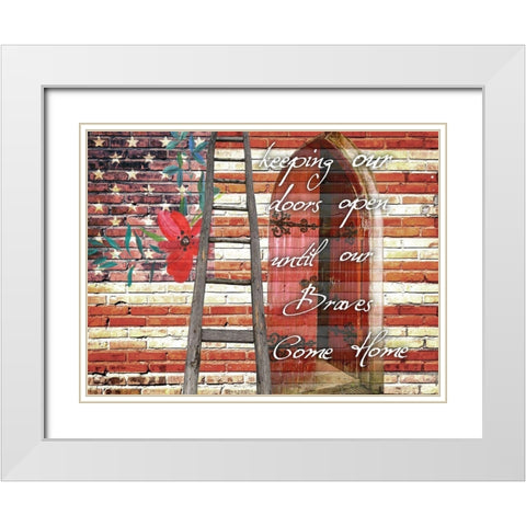 Vintage America White Modern Wood Framed Art Print with Double Matting by Phillip, Jamie
