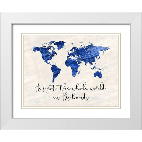 Whole World White Modern Wood Framed Art Print with Double Matting by Phillip, Jamie