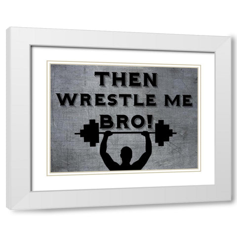 Wrestle White Modern Wood Framed Art Print with Double Matting by Phillip, Jamie