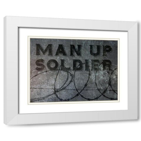 Man up White Modern Wood Framed Art Print with Double Matting by Phillip, Jamie