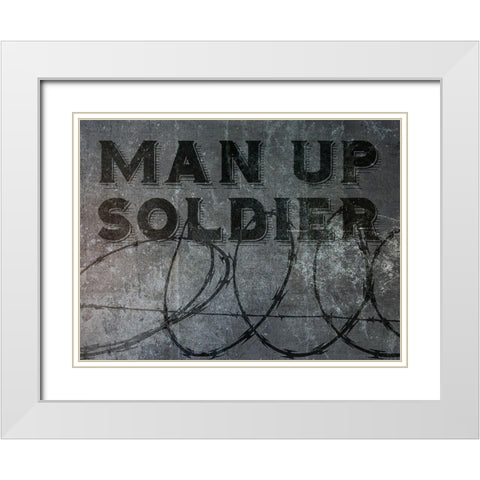 Man up White Modern Wood Framed Art Print with Double Matting by Phillip, Jamie